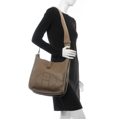 Hermes Taurillon Clemence Evelyne III GM Etoupe 2 of 8