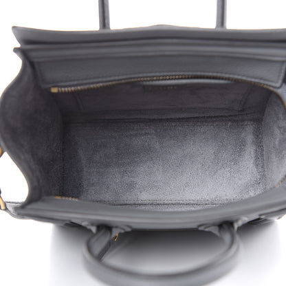 Celine Drummed Calfskin Nano Luggage Kohl 5 of 11
