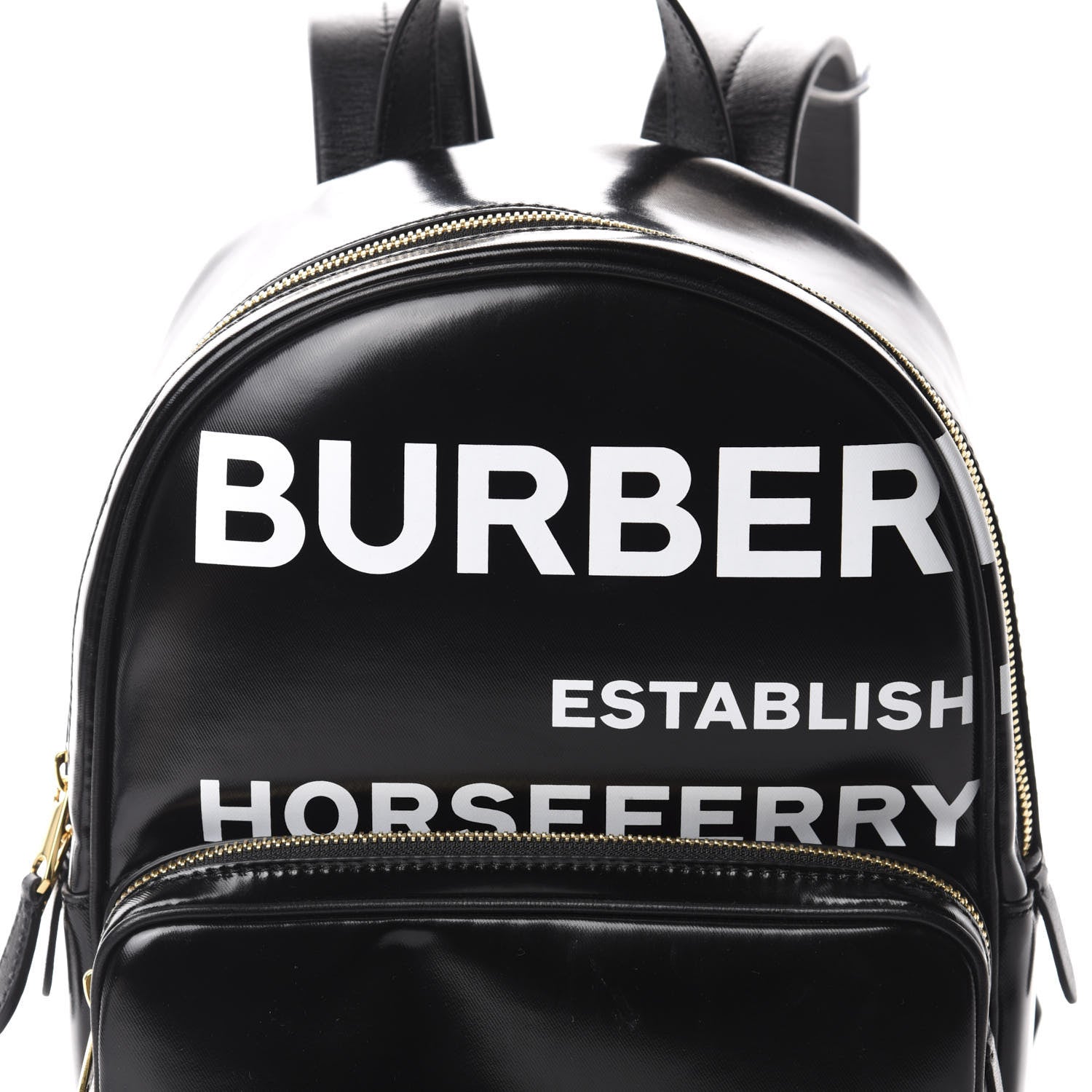Burberry Coated Canvas Horseferry Print Backpack Black 9 of 9