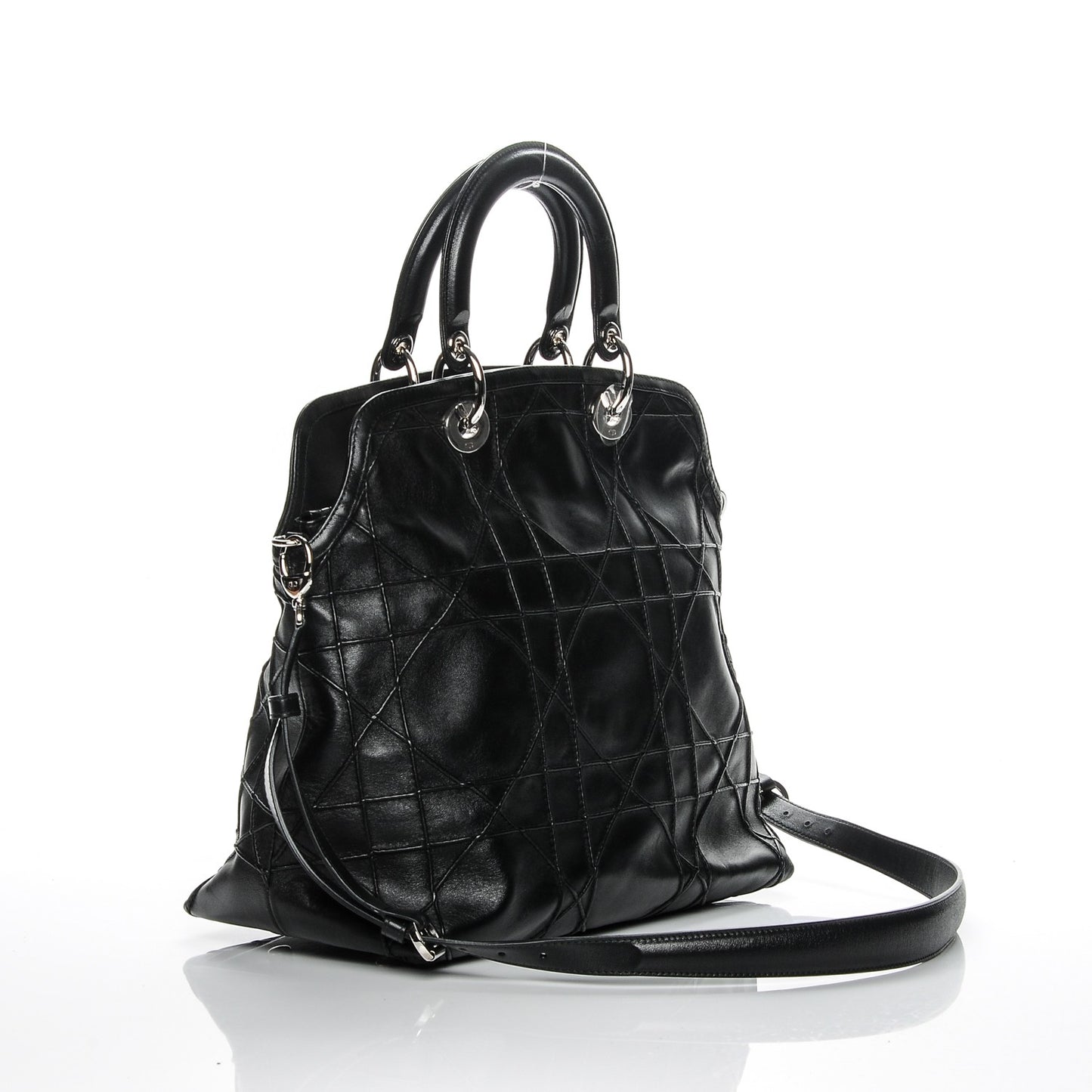 Lambskin Cannage Medium Granville Tote Black