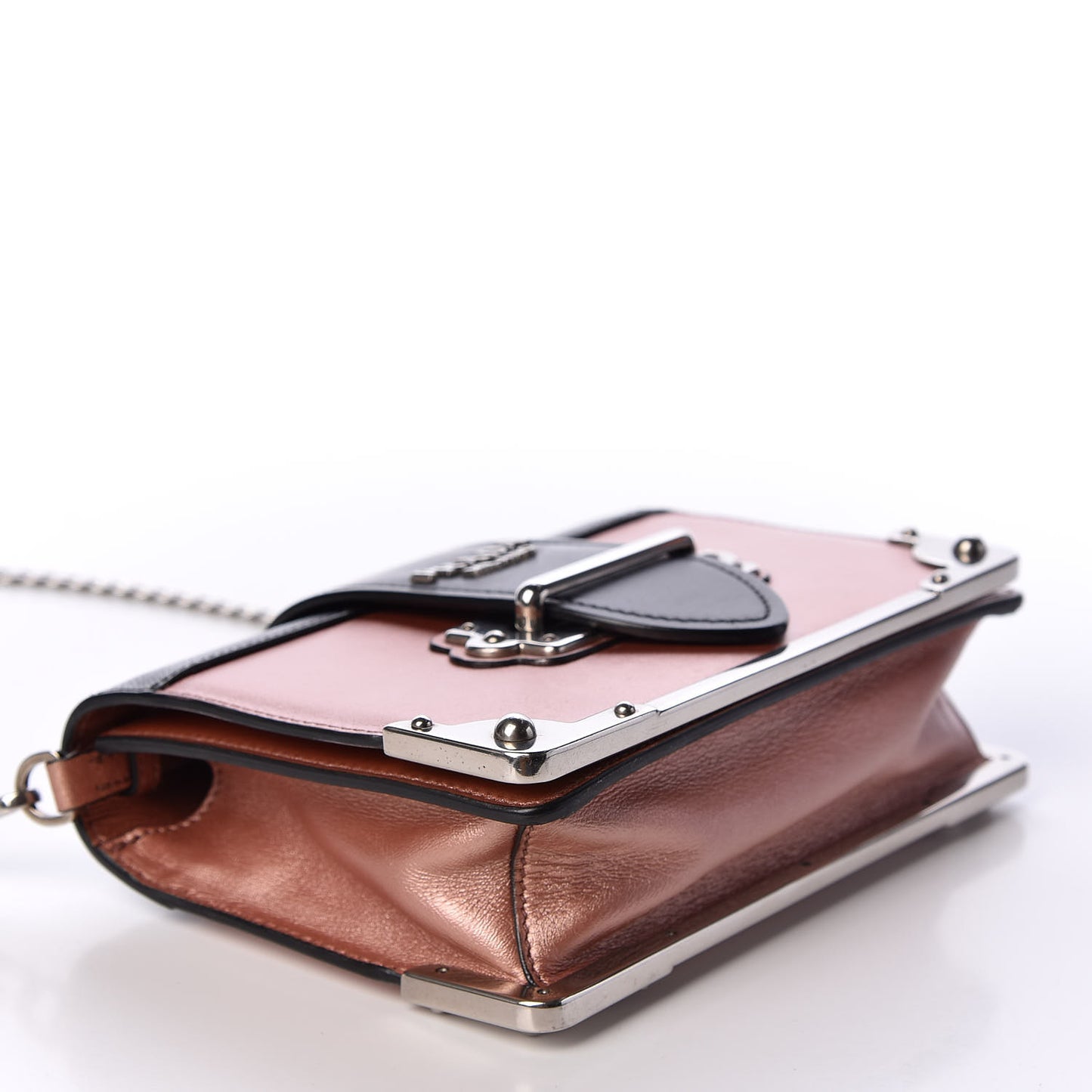 Metallic City Calf Saffiano Cahier Bag Antico Mordore Black