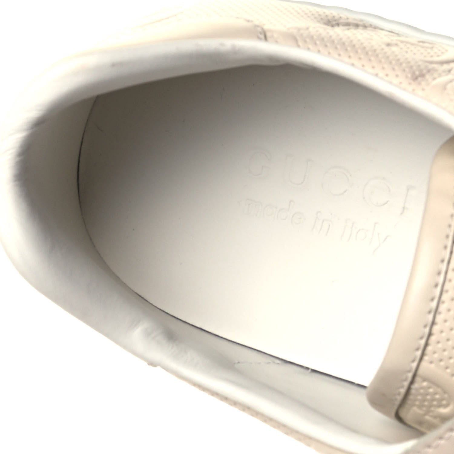 Gucci Calfskin GG Tennis Embossed Mens Ace Sneakers 7 Mystic White 7 of 8