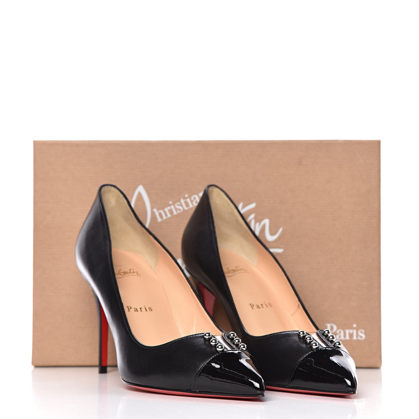 Nappa Patent Studded Predupump 85 Pumps 38 Black