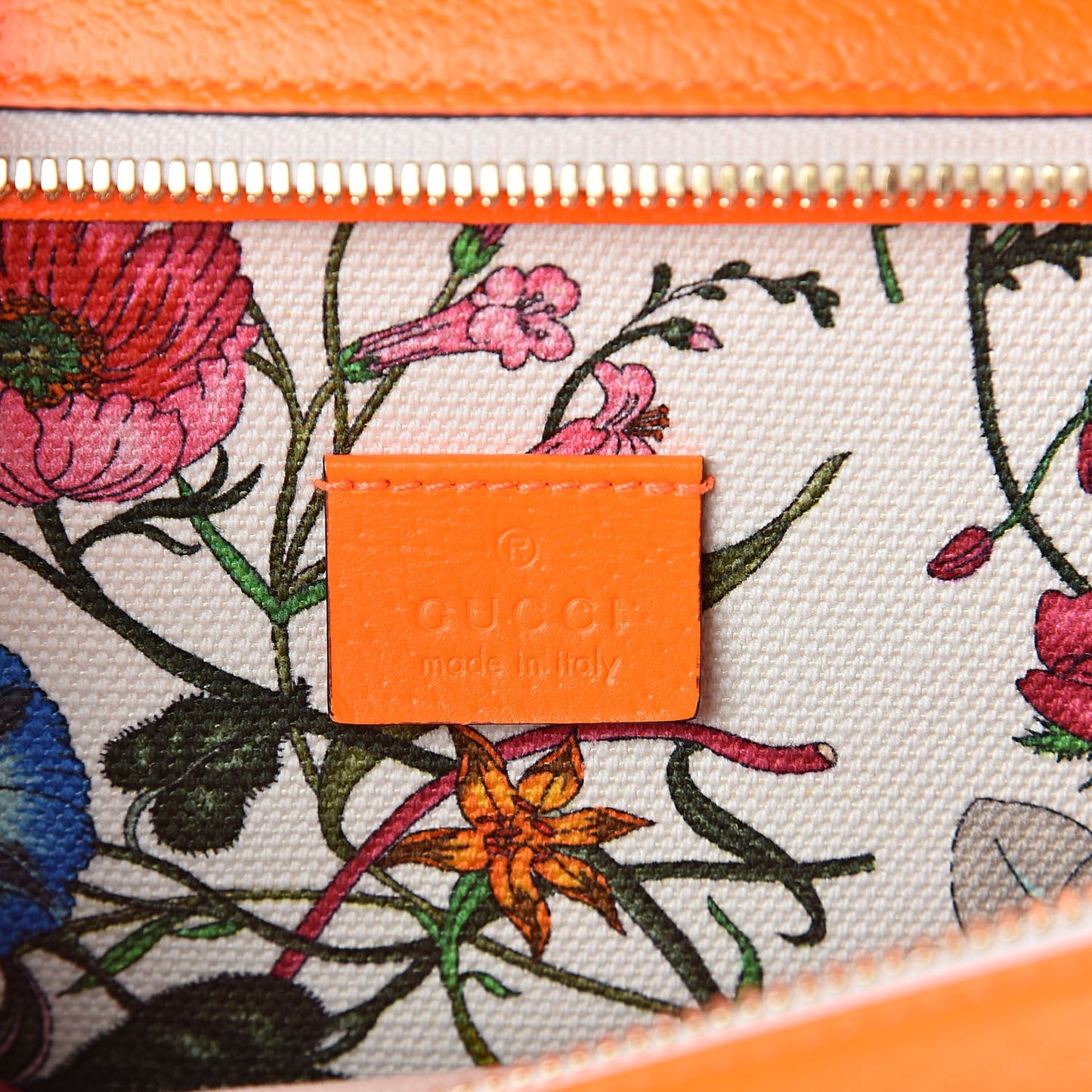 Canvas Medium Flora Tote White Multicolor Orange Fluo