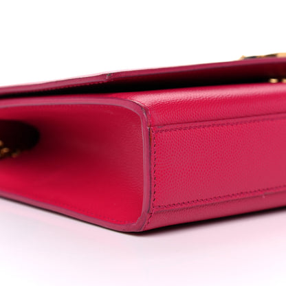 Saint Laurent Grain De Poudre Medium Monogram Kate Satchel Lipstick Fuchsia 8 of 18