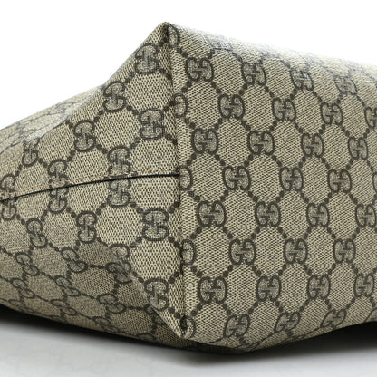 Gucci GG Supreme Monogram Textured Calfskin Web Medium Ophidia Shopping Tote Beige Ebony New Acero 8 of 9