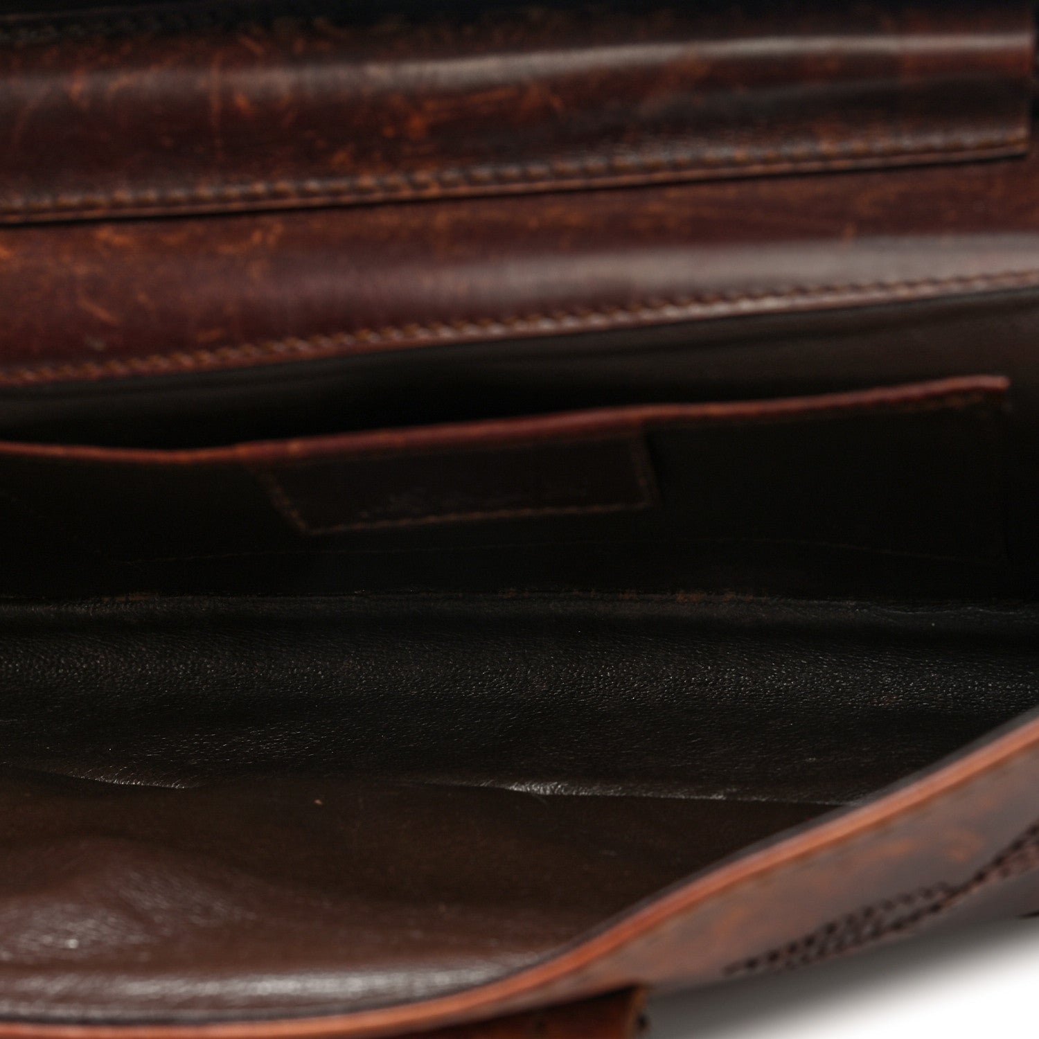 Saint Laurent Calfskin Woven Grommet Shoulder Bag Brown 5 of 11
