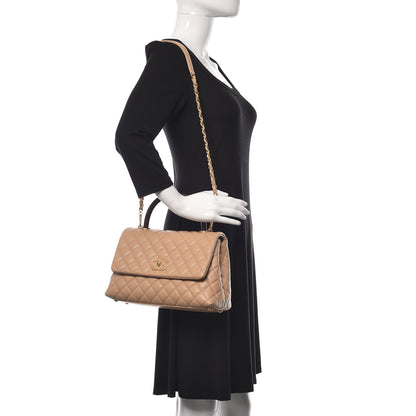Chanel Caviar Lizard Embossed Quilted Small Coco Handle Flap Beige 2 of 11