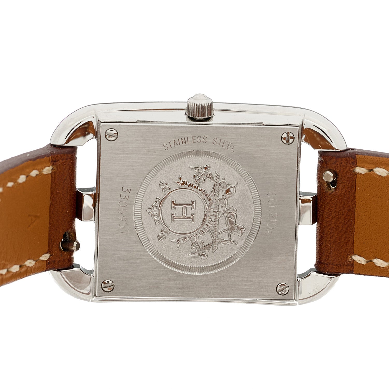 Hermes Stainless Steel Barenia 23mm Cape Cod Double Tour Quartz Watch Fauve 4 of 4