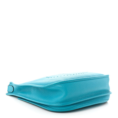 Hermes Taurillon Clemence Evelyne III PM Turquoise Colvert 4 of 12