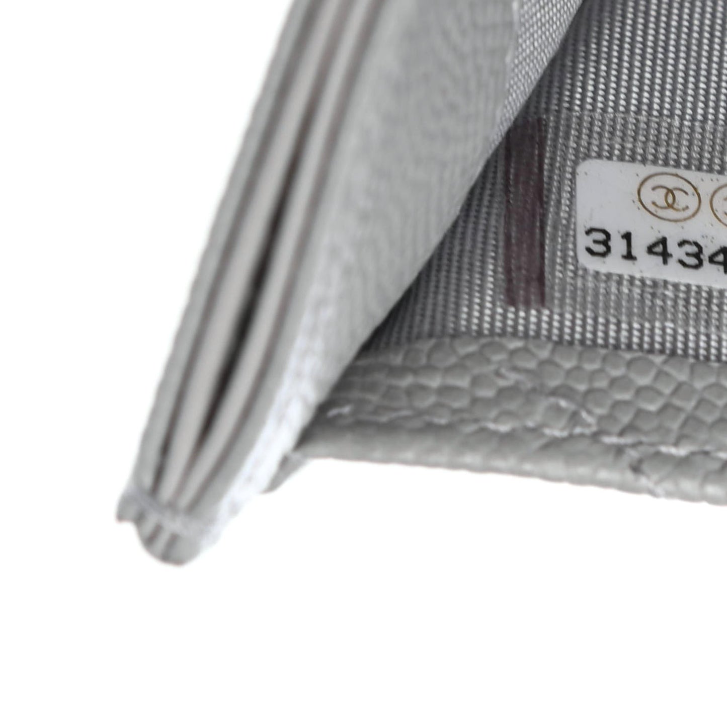 Caviar Quilted Card Holder Grey
