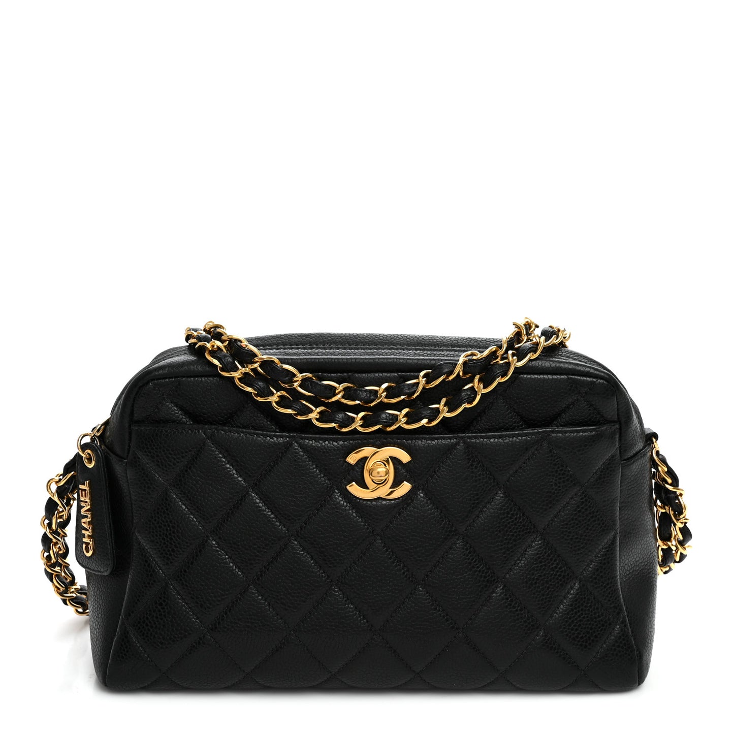 Caviar Quilted Camera Case Black