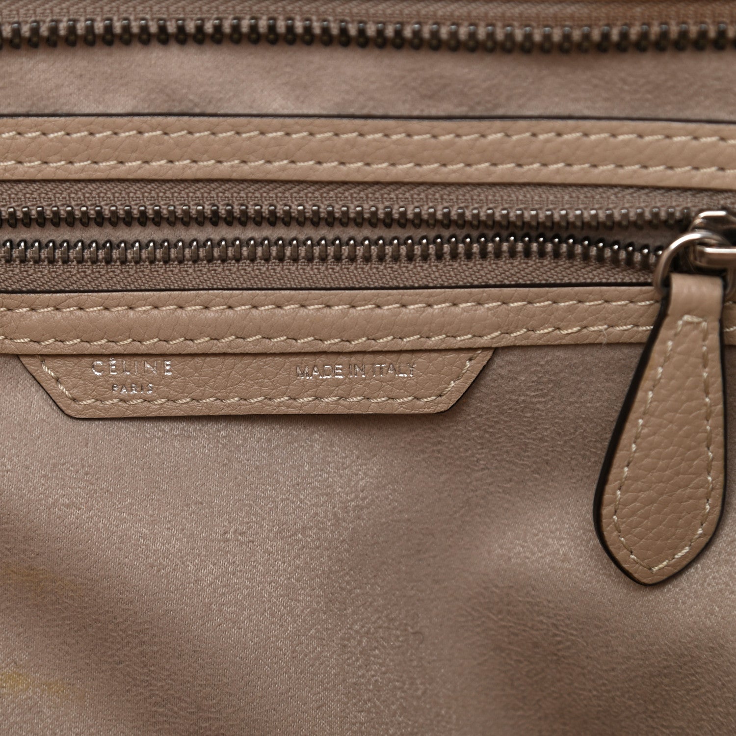 Celine Drummed Calfskin Mini Luggage Dune 6 of 12
