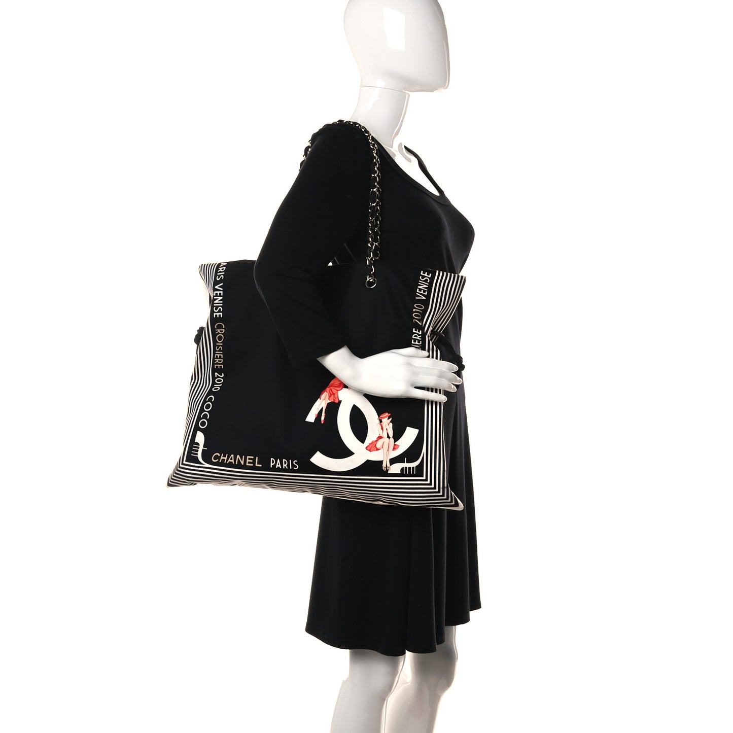 Canvas CC Paris Venice Bon Bon Tote Black White