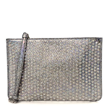 Christian Louboutin Nappa Mica Studded Loubiclutch Silver 1 of 10