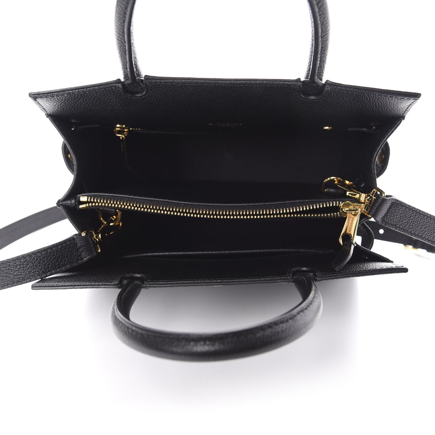 Grainy Calfskin Mini Two Handle Title Bag Black