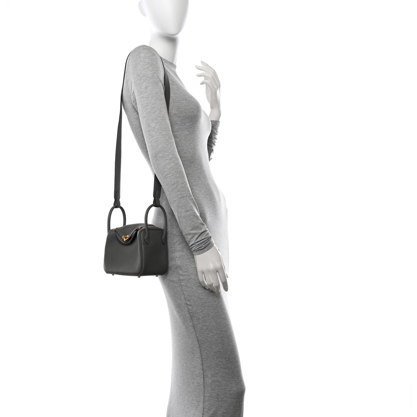 Taurillon Clemence Mini Lindy 20 Gris Meyer