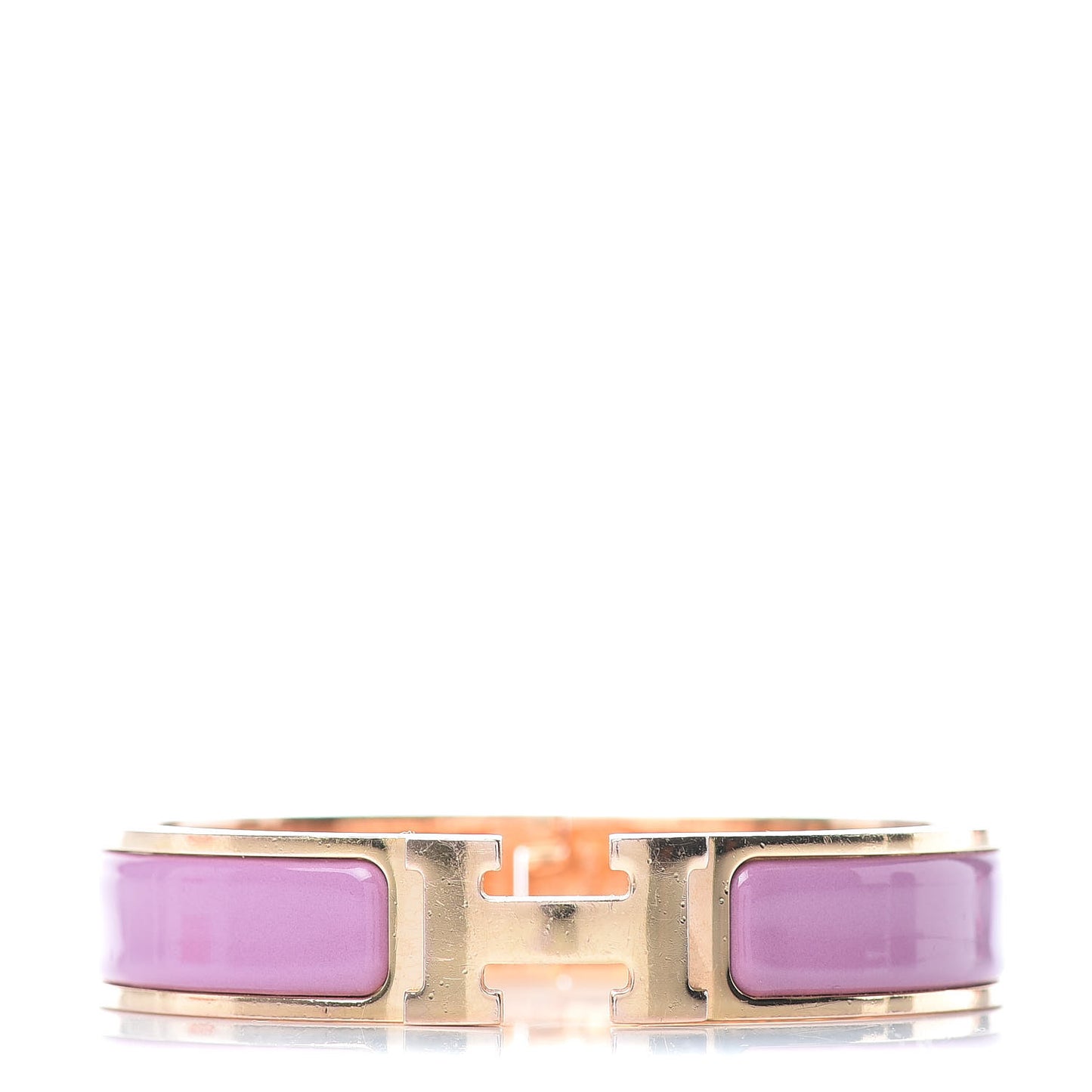 Enamel Narrow Clic Clac H Bracelet PM Rose Velours