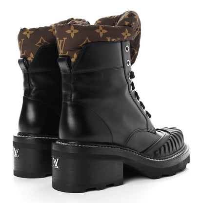 Louis Vuitton Calfskin Monogram Nylon LV Beaubourg Ankle Boots 39 Black 4 of 18