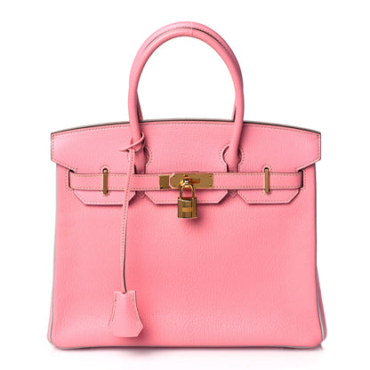 Hermes Chevre de Coromandel Horseshoe Birkin 30 Rose Confetti Gris Perle 1 of 11