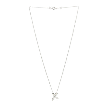 Tiffany Sterling Silver Diamond Paloma Picasso Graffiti X Pendant Necklace 2 of 3