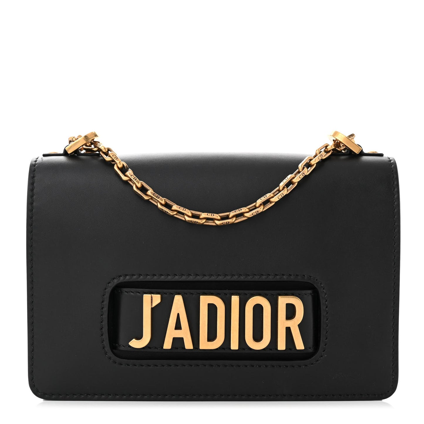 Calfskin J'Adior Chain Flap Bag Black