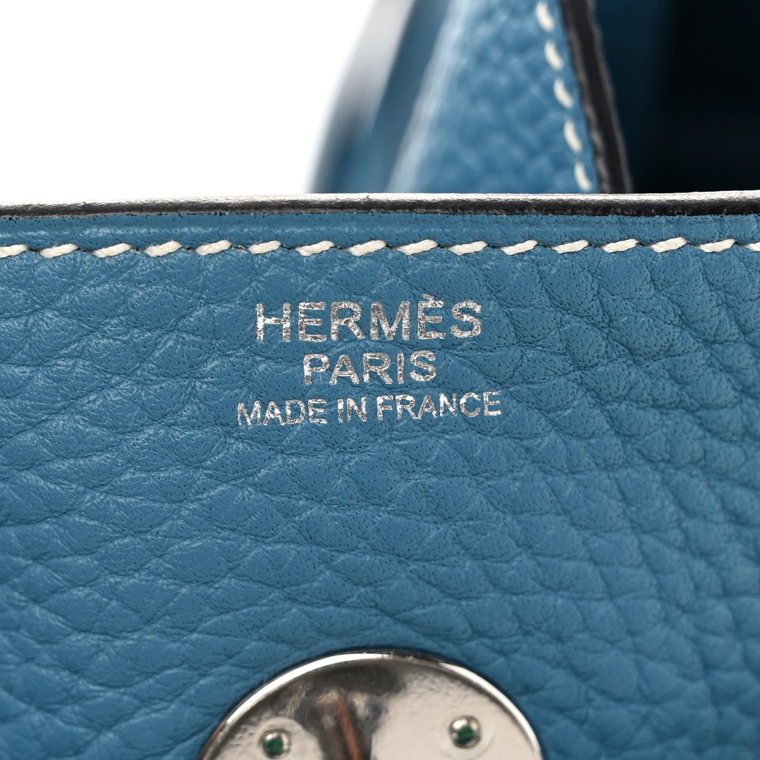 Hermes Taurillon Clemence Lindy 30 Bleu Jean 6 of 11