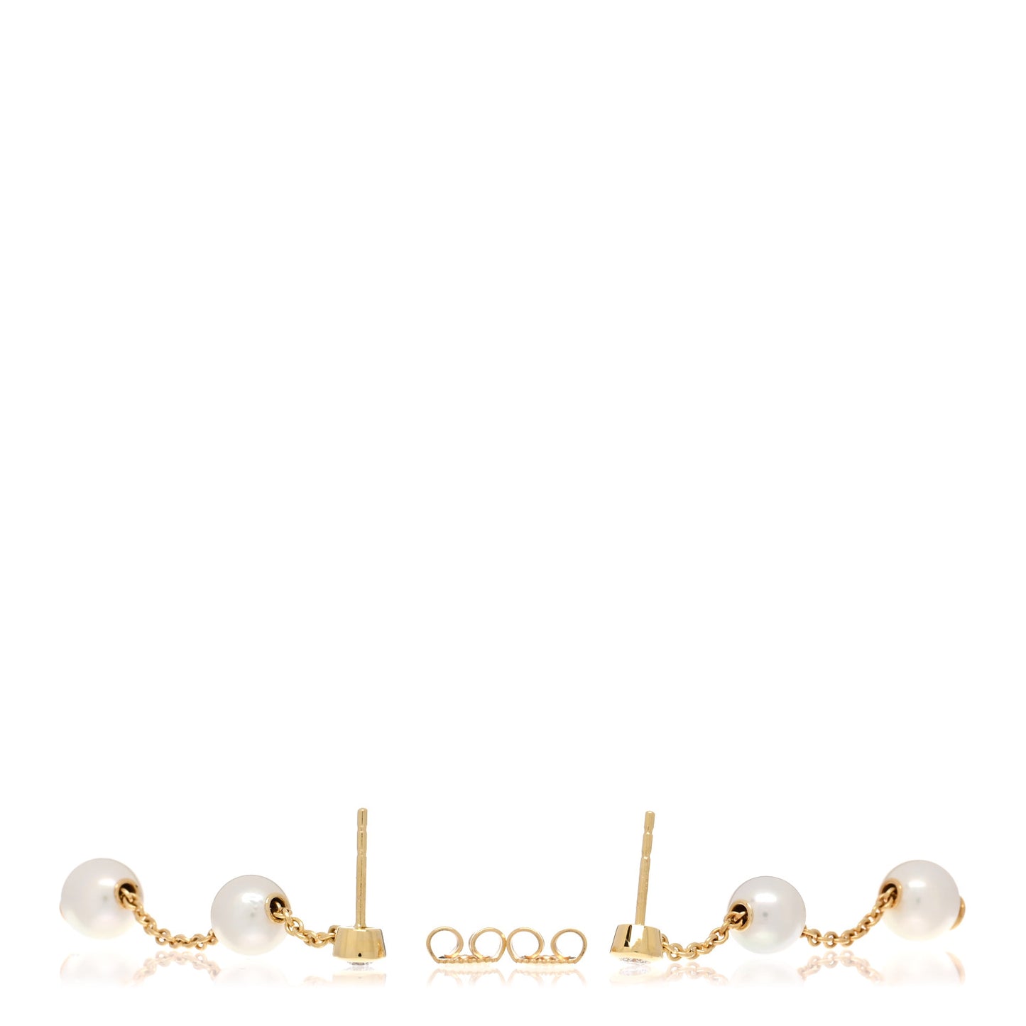 18K Yellow Gold Diamond Akoya Pearl 7-7.5mm Pearls in Motion Earrings
