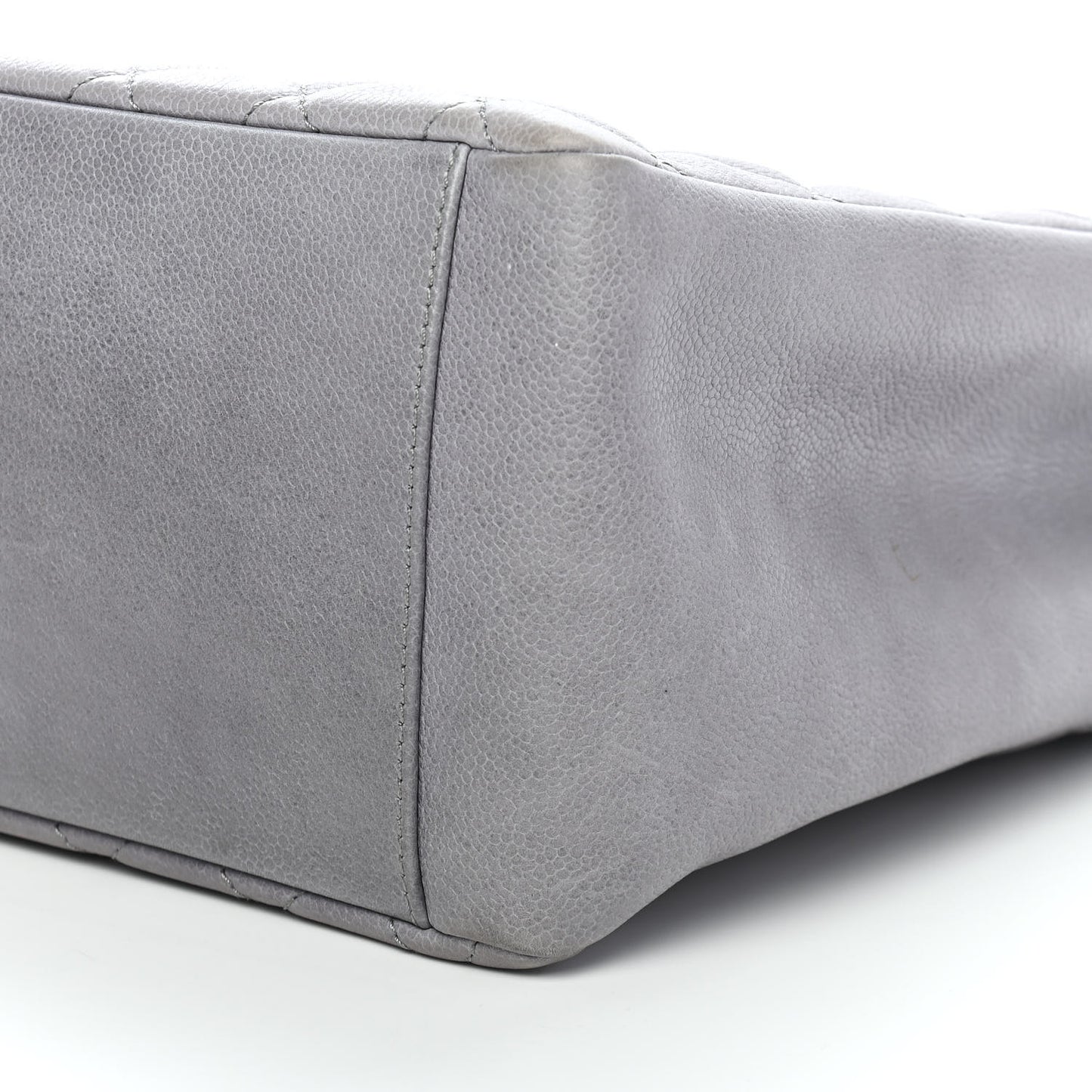 Caviar Quilted Grand Shopping Tote GST Light Grey