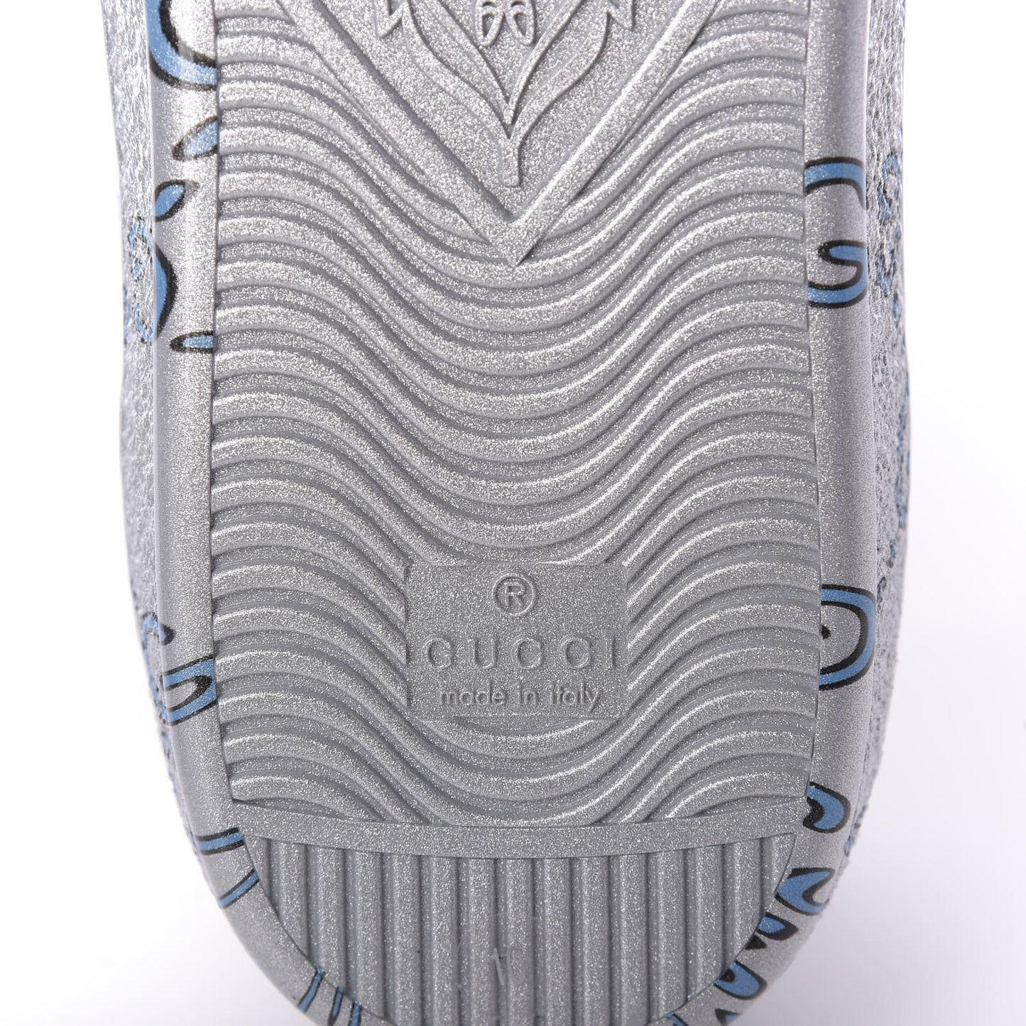 Miro Rubber Wax GucciGhost Print Mens New Ace Sneakers 10 Silver