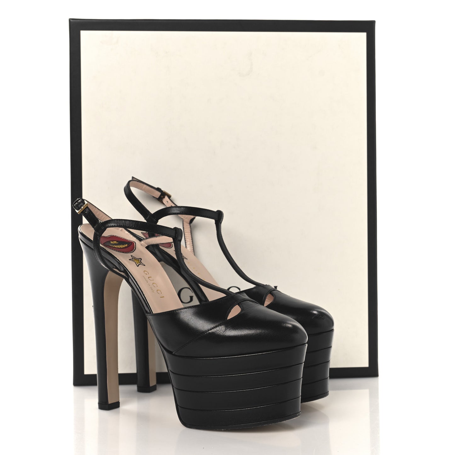Malaga Kid T Strap Platform Pumps 38 Black
