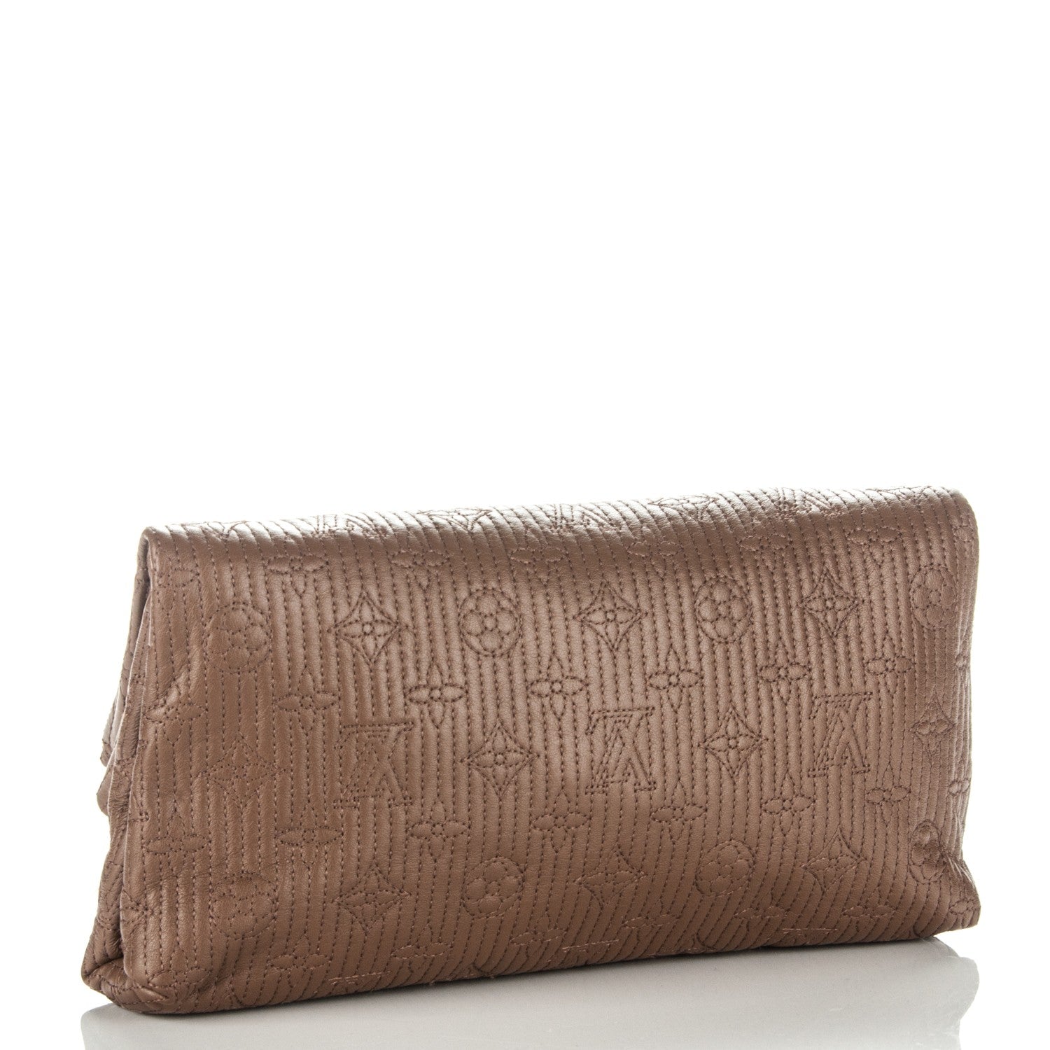 Louis Vuitton Calfskin Quilted Monogram Altair Clutch Beige 3 of 8