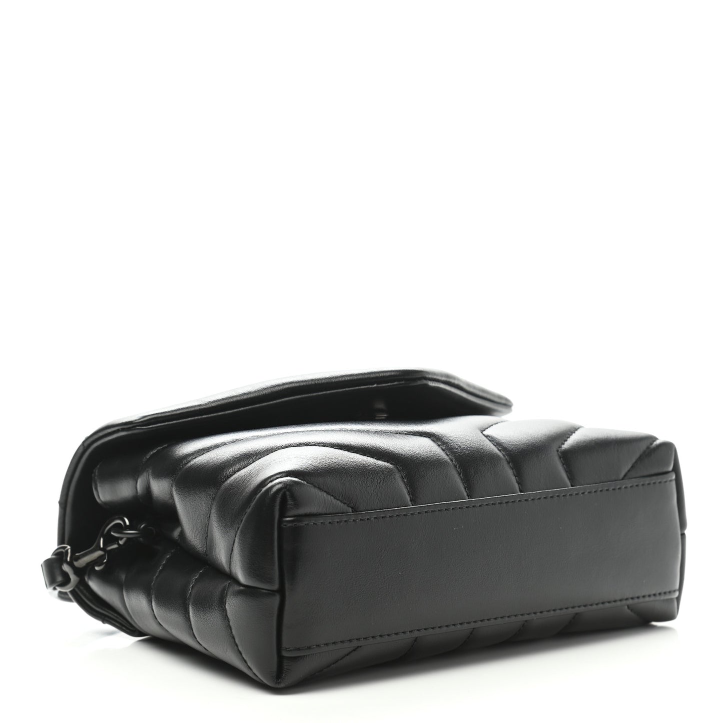 Calfskin Y Quilted Monogram Toy Loulou Crossbody Bag Black
