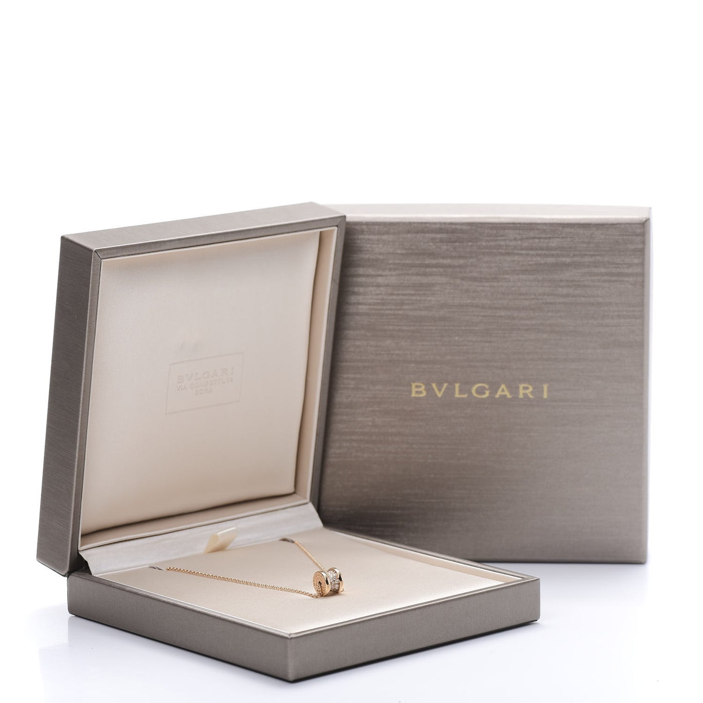 18K Yellow Gold Diamond Small B.Zero1 Pave Pendant Necklace