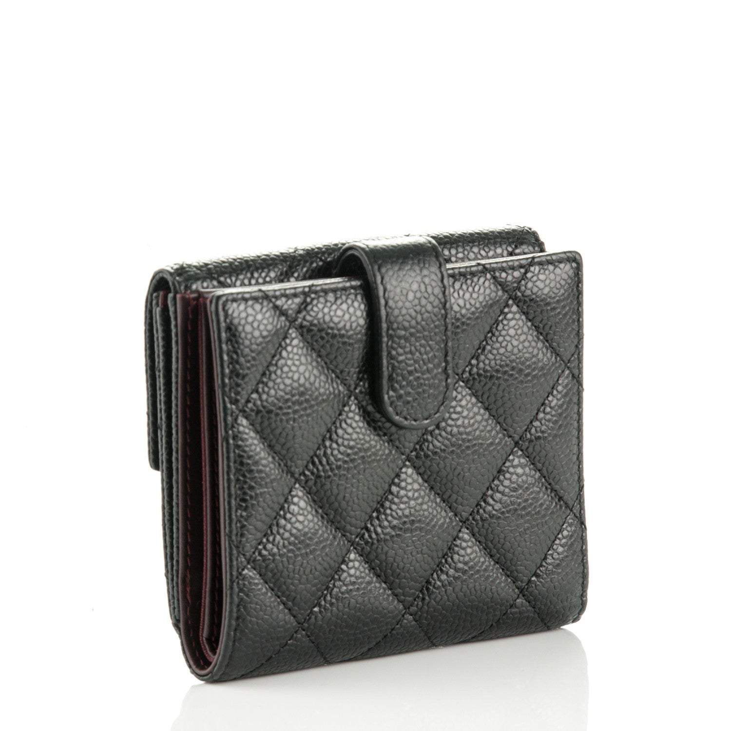 Chanel Caviar Quilted Compact French Flap Wallet Black 3 of 8