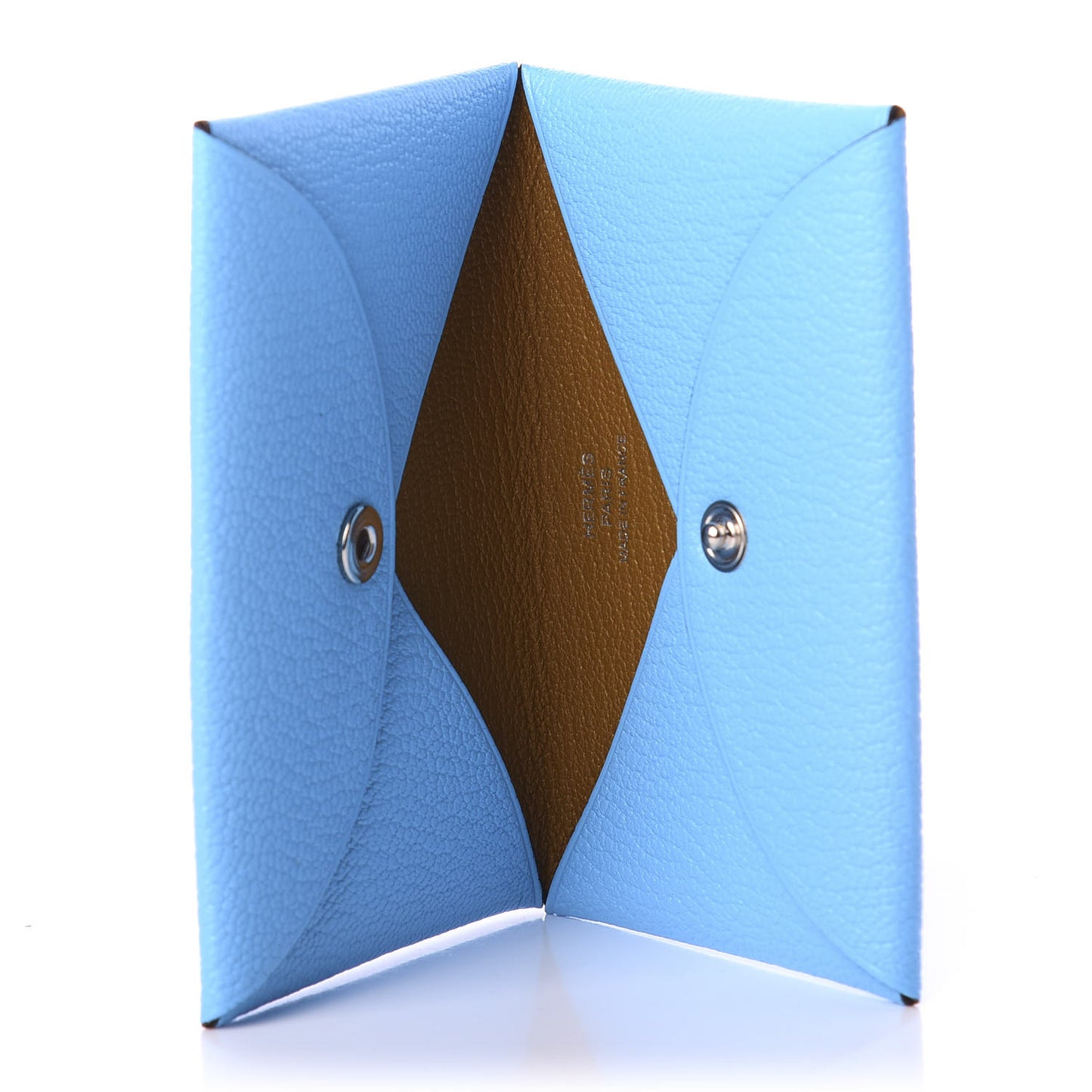 Chevre Mysore Calvi Card Case Celeste Kraft