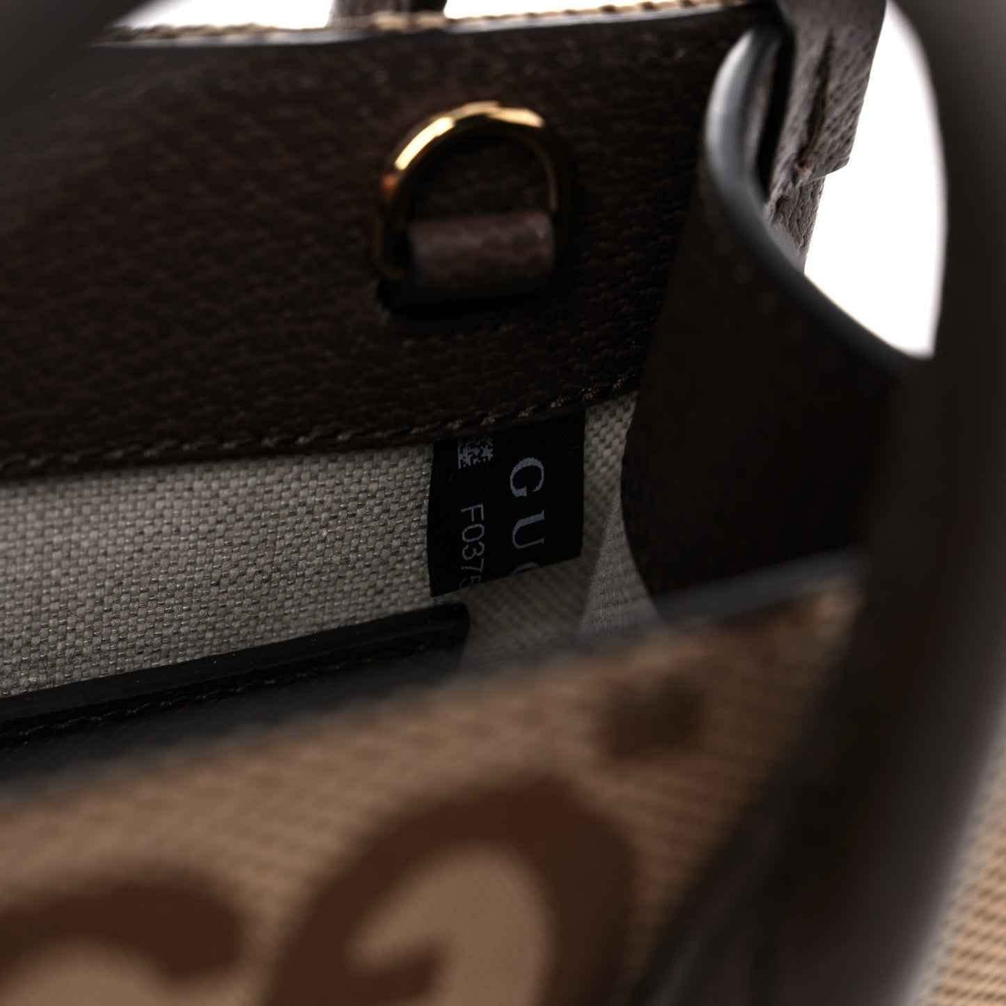 Monogram Jumbo GG Textured Dollar Calfskin Web Mini Vertical Tote Camel Ebony New Acero