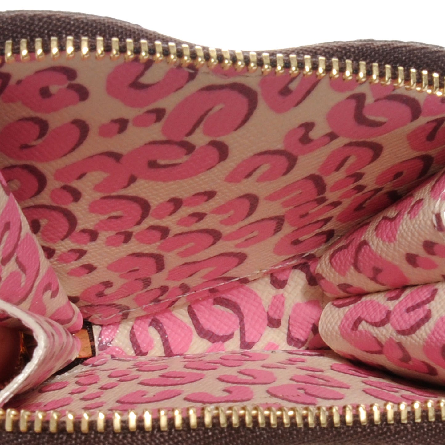 Monogram Leopard Coeur Heart Coin Purse Blanc Corail