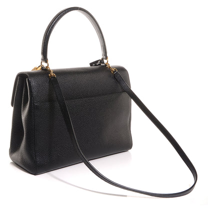 Saint Laurent Grained Calfskin Medium Moujik Top Handle Bag Black 3 of 11