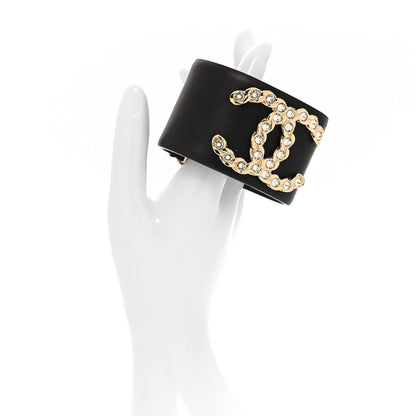 Chanel Calfskin Crystal Pearls Coronation Cuff Black 2 of 7