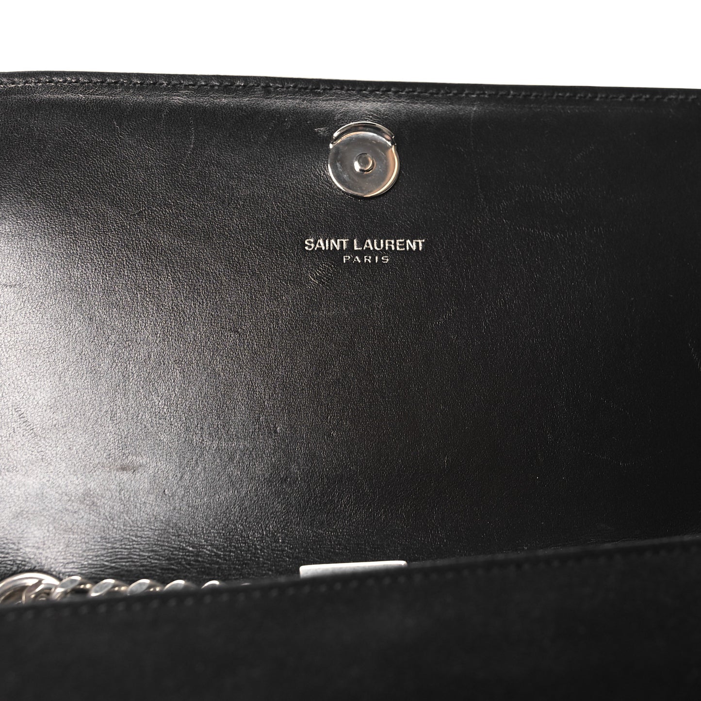 Suede Fringe Chain Small Monogram Satchel Black