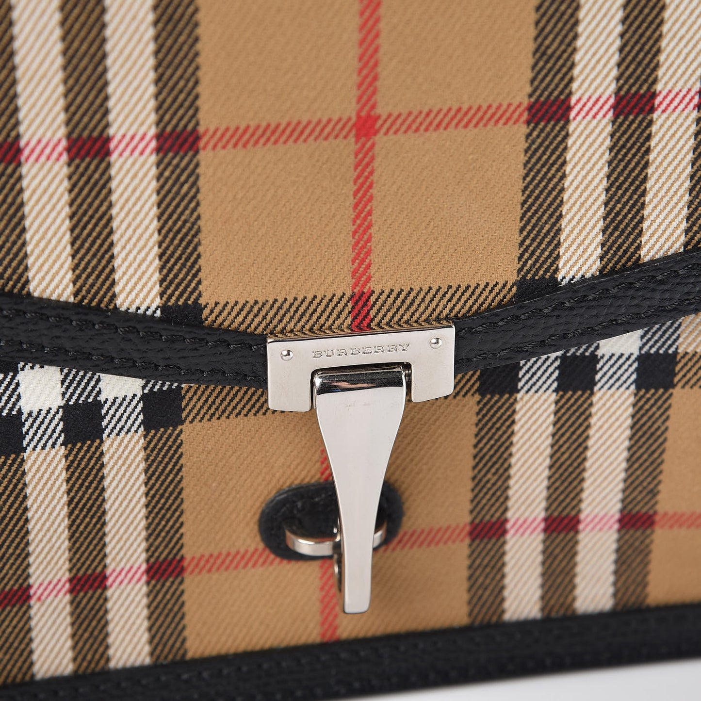 House Check Derby Calfskin Small Macken Crossbody Bag Black
