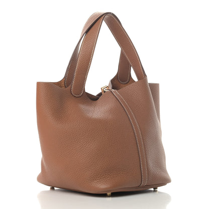 Hermes Taurillon Clemence Picotin Lock 22 MM Gold 2 of 4