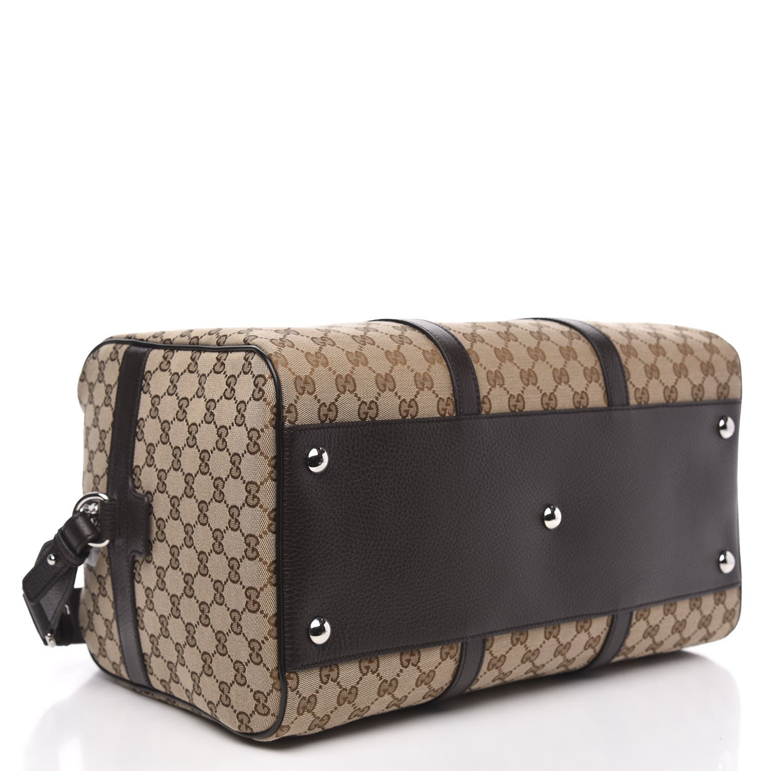 Gucci Monogram Dollar Calfskin Boston Duffle Bag Beige Ebony Testa di Moro Marrone Scuro 3 of 8