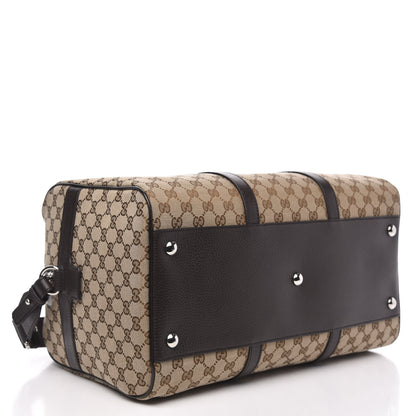 Gucci Monogram Dollar Calfskin Boston Duffle Bag Beige Ebony Testa di Moro Marrone Scuro 3 of 8