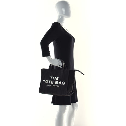 Marc Jacobs Cotton Canvas Small The Traveler Tote Bag Black 2 of 10