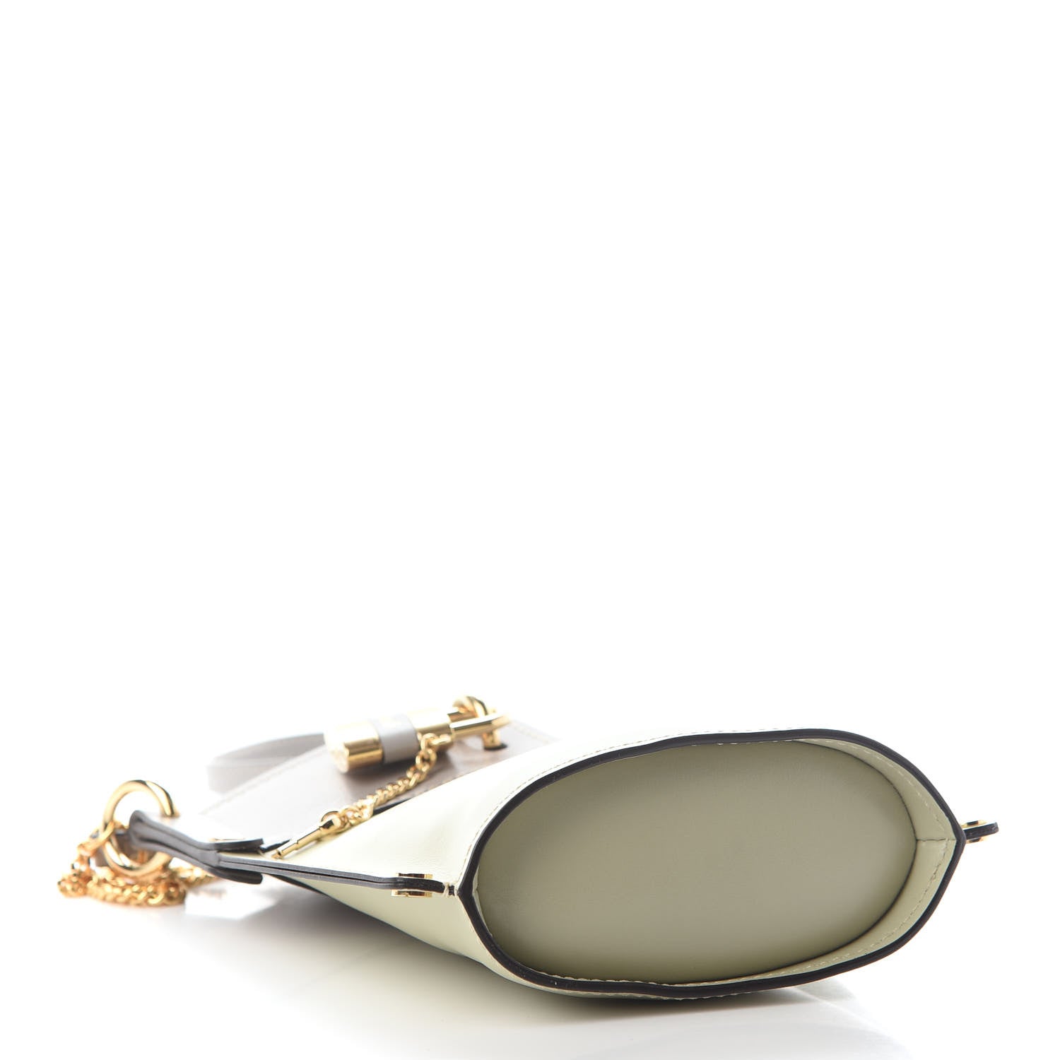 Chloe Shiny Calfskin Goatskin Mini Aby Bi-Color Bucket Light Eucalyptus 3 of 7