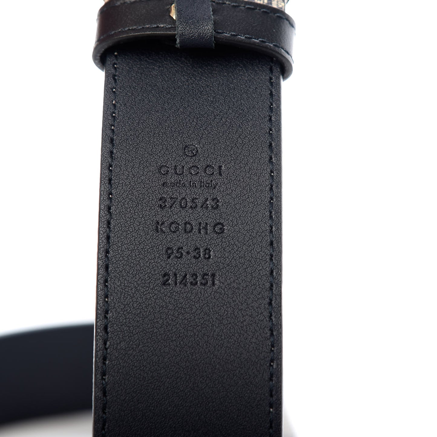 GG Supreme Monogram Interlocking G 37mm Belt 95 38 Beige Blue