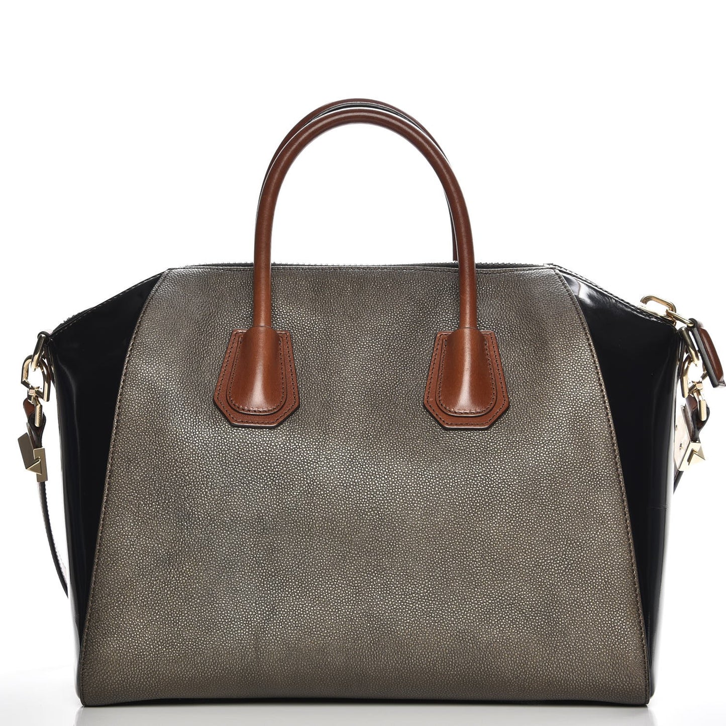 Patent Calfskin Stingray Embossed Medium Tri-Color Antigona