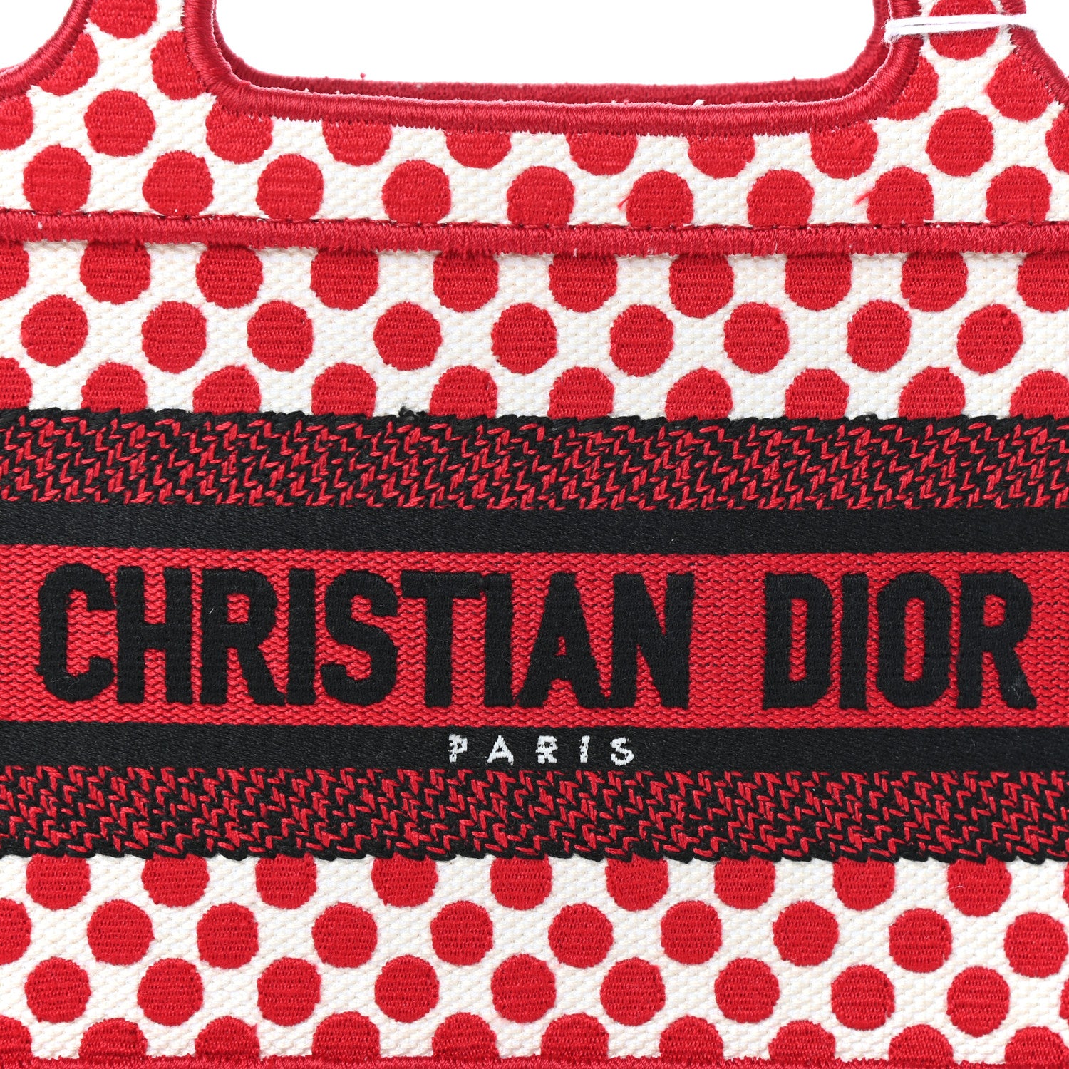 Christian Dior Canvas DiorAmour Dots Mini Book Tote Red 7 of 9